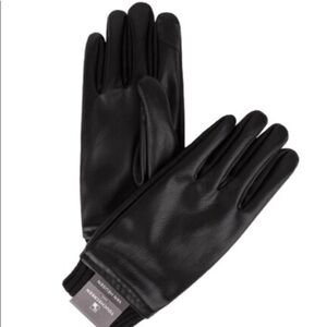 Men's Van Heusen Black Faux-Leather Touchscreen Gloves L/XL